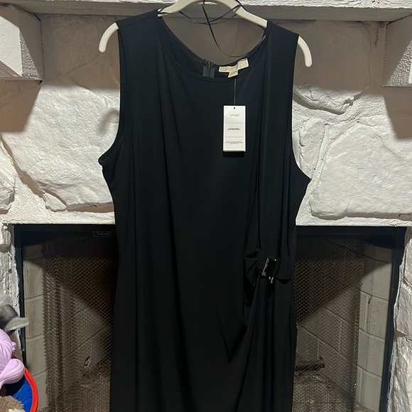 Michael Kors Black Dress, Zip Back, Silver Front Buckle Size 3X Brand New - Picture 3 of 7